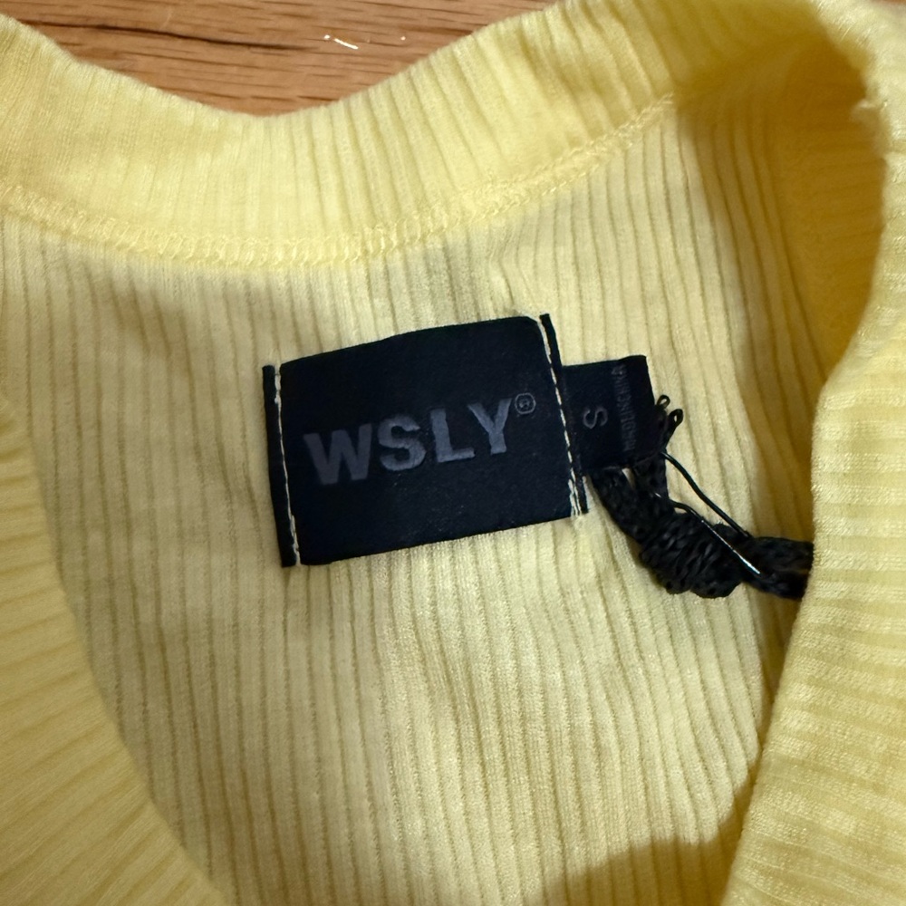 WSLY Ribbed Yellow Rivington Tank Top NWT - Picture 2 of 3